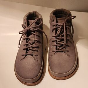 Birkenstock Honnef High Nubuck Leather Oiled Gray Taupe Unisex Ankle Boots